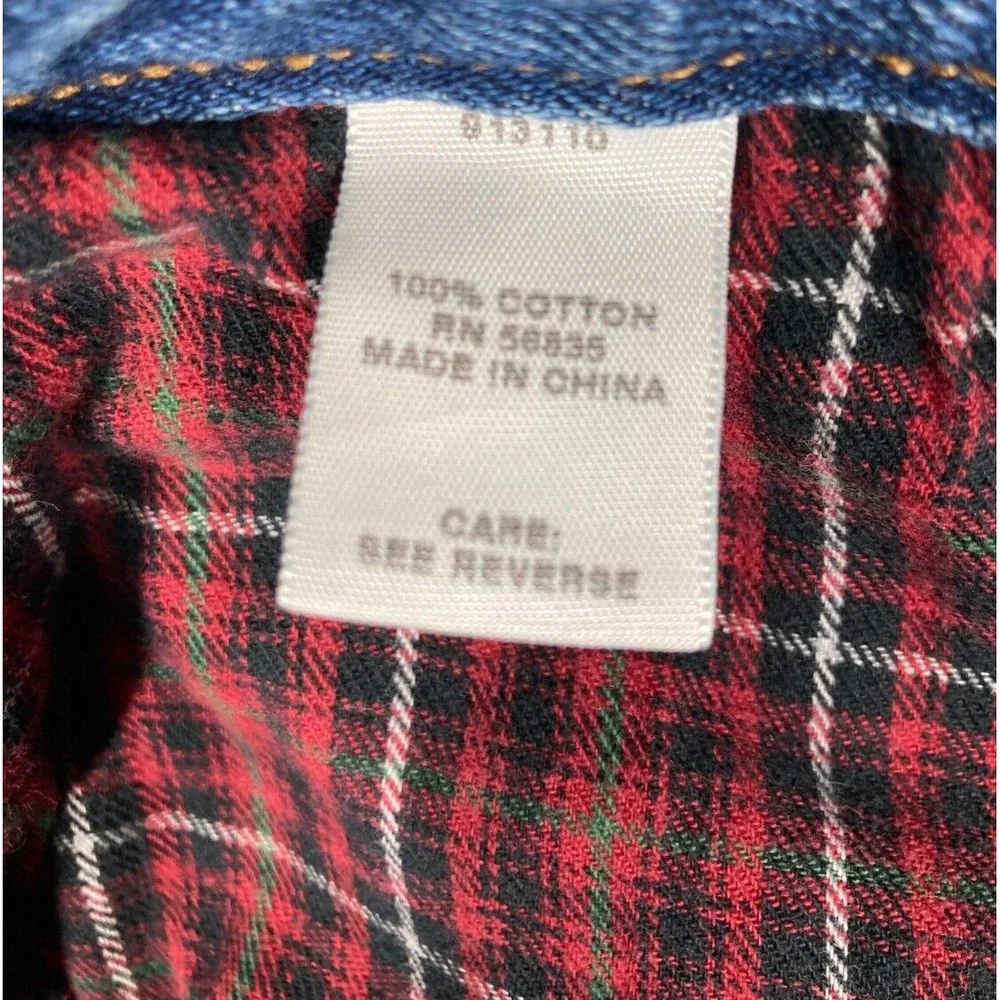 Cabellas Casuals Jeans Womens 14 Tall Blue Flannel Lined‎ Outdoors Nature Stains